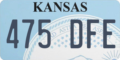 KS license plate 475DFE