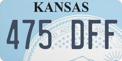 KS license plate 475DFF