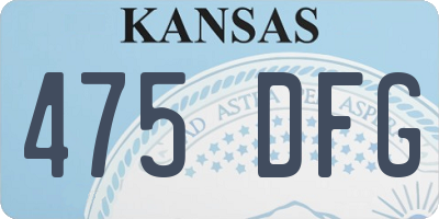 KS license plate 475DFG