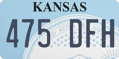 KS license plate 475DFH
