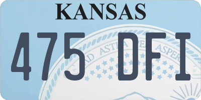 KS license plate 475DFI