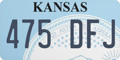 KS license plate 475DFJ