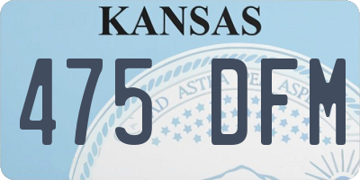 KS license plate 475DFM