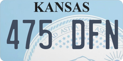 KS license plate 475DFN