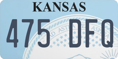 KS license plate 475DFQ