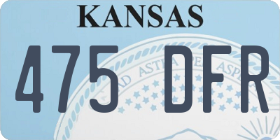 KS license plate 475DFR