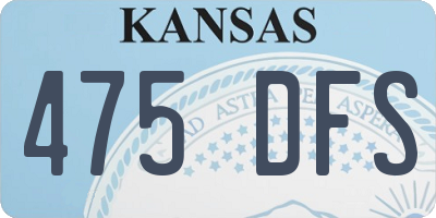 KS license plate 475DFS