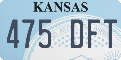 KS license plate 475DFT