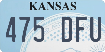 KS license plate 475DFU