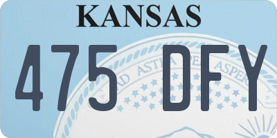 KS license plate 475DFY