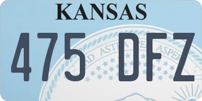 KS license plate 475DFZ
