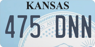 KS license plate 475DNN