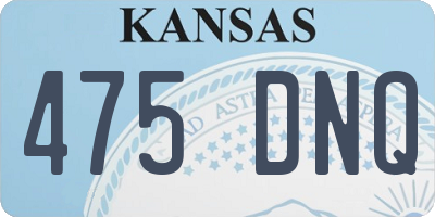 KS license plate 475DNQ