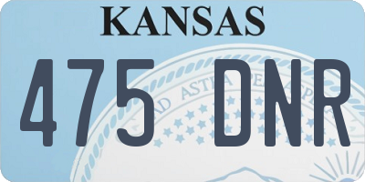 KS license plate 475DNR