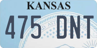 KS license plate 475DNT