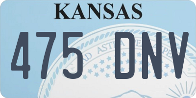 KS license plate 475DNV