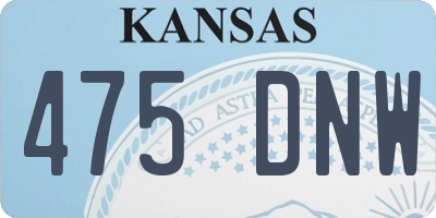 KS license plate 475DNW