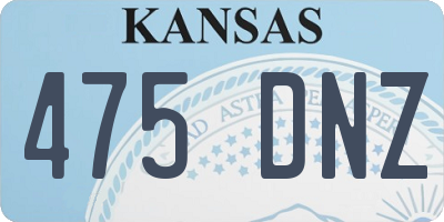KS license plate 475DNZ