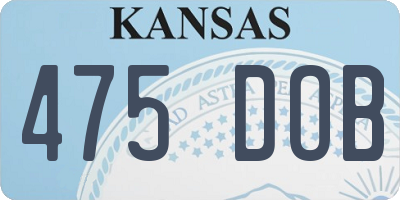KS license plate 475DOB