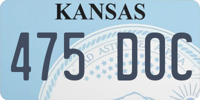 KS license plate 475DOC