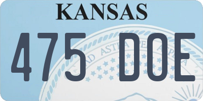 KS license plate 475DOE
