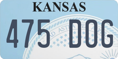 KS license plate 475DOG