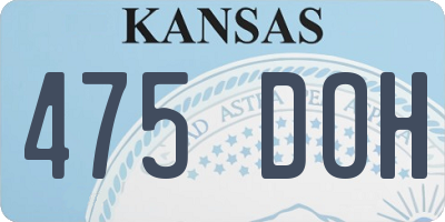 KS license plate 475DOH