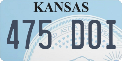 KS license plate 475DOI