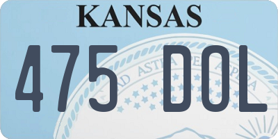 KS license plate 475DOL