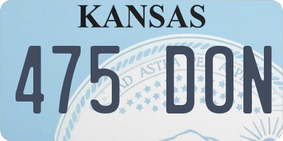 KS license plate 475DON