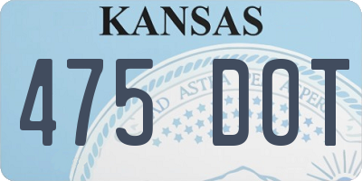 KS license plate 475DOT