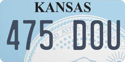 KS license plate 475DOU