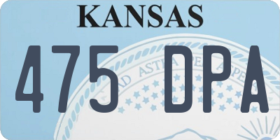 KS license plate 475DPA