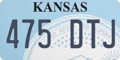 KS license plate 475DTJ