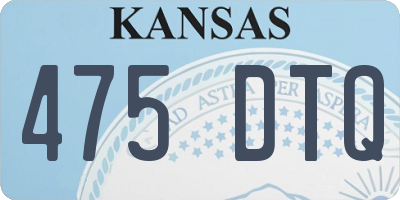 KS license plate 475DTQ