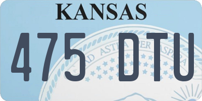 KS license plate 475DTU
