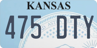 KS license plate 475DTY