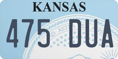 KS license plate 475DUA