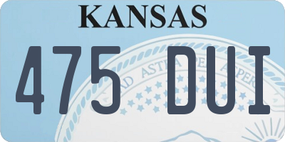 KS license plate 475DUI