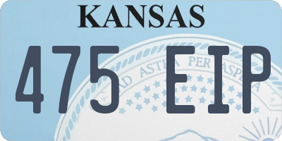 KS license plate 475EIP