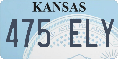 KS license plate 475ELY