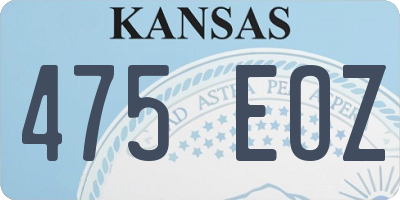 KS license plate 475EOZ