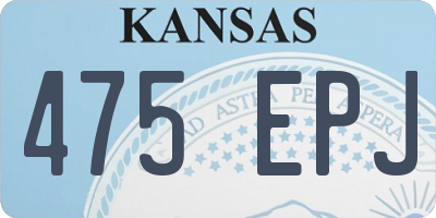 KS license plate 475EPJ