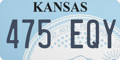 KS license plate 475EQY