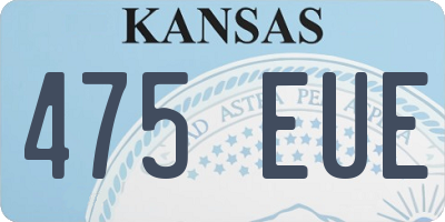 KS license plate 475EUE