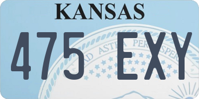 KS license plate 475EXY