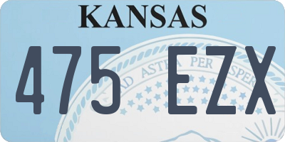 KS license plate 475EZX