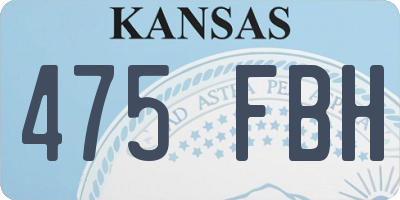 KS license plate 475FBH