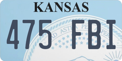 KS license plate 475FBI