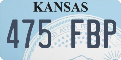 KS license plate 475FBP